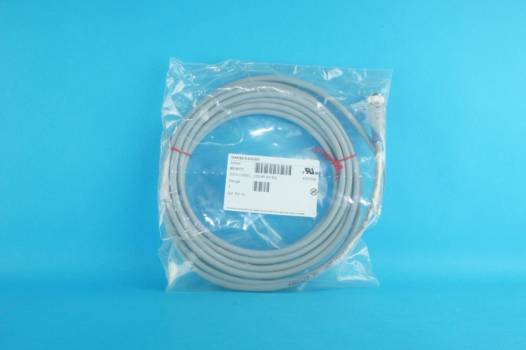 WAK4.5-5/S366 Escha contraconnector M12 - 5 pole 5m 8019171