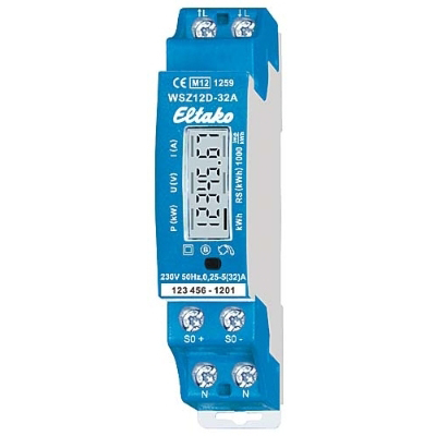 Electronische LCD energiemeter tot 32A mono geijkt MID