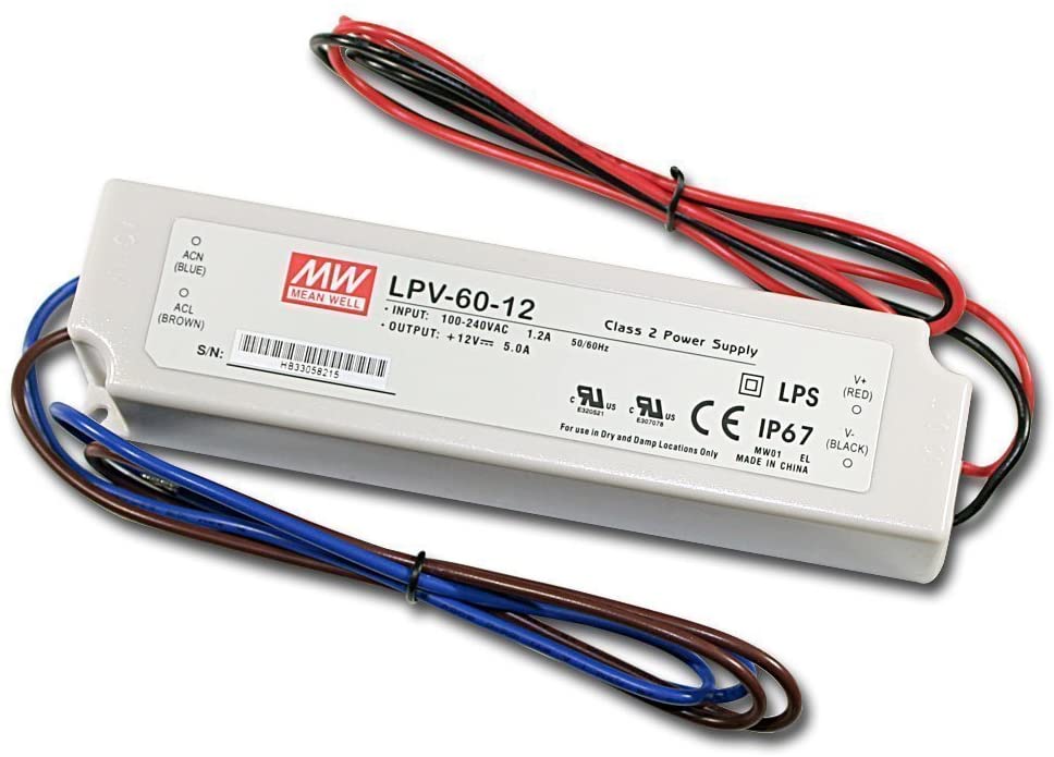 Mean Well LED voeding IP67 60W 12VDC