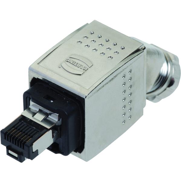 Han PP RJ45 PN metal plug set 45° bottom