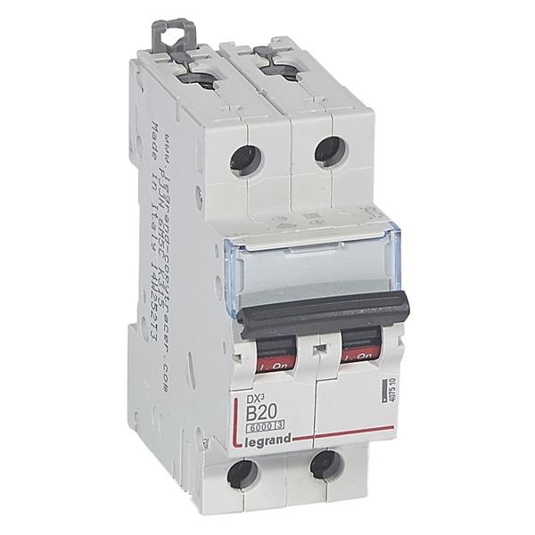 Automaat DX³ 6000A/10kA 2P B20 230/400V - 2 modules