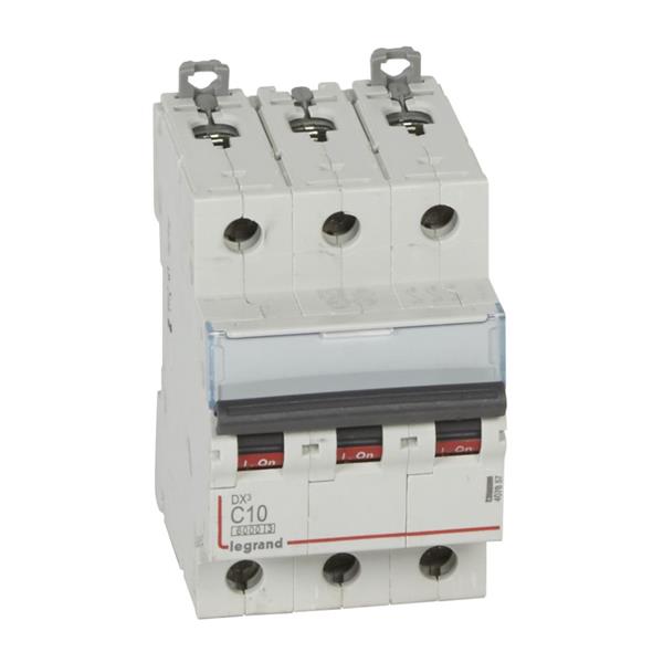 Automaat DX³ 6000A/10kA 3P C10 400V 3 modules