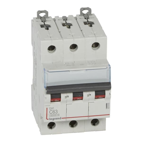 Automaat DX³ 6000A/10kA 3P C63 400V 3 modules