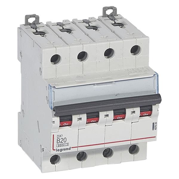 Automaat DX³ 6000A/10kA 4P B20 400V - 4 modules