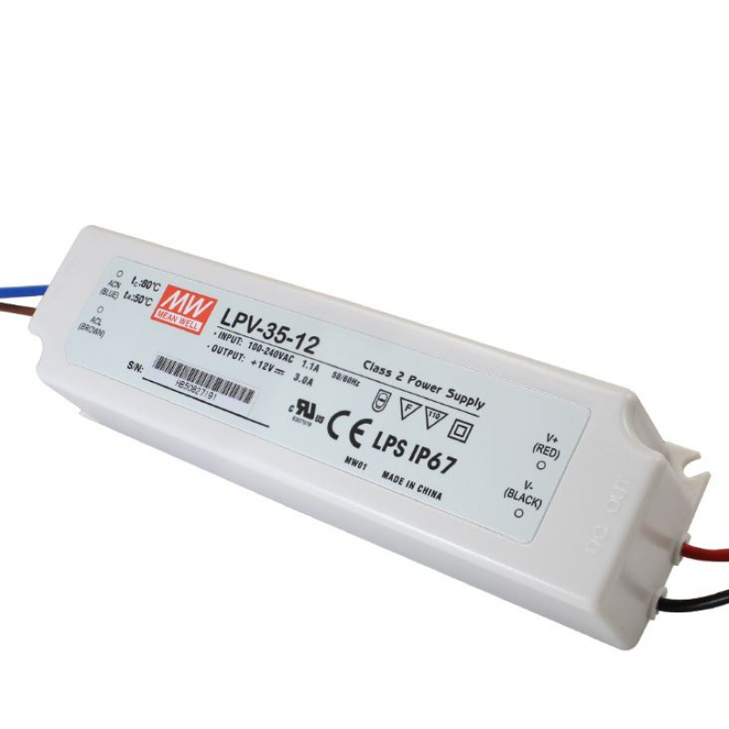 MEAN WELL LED voeding IP67 35W 12VDC