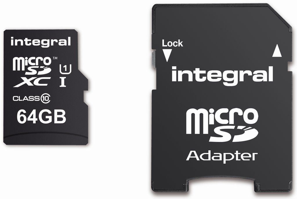 Integral MicroSDHC/XC card class 10 with adaptor