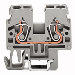 2-draads rijgklem; 2,5 mm²; Markering aan zijkant en in het midden; Voor draagrail 15; CAGE CLAMP®; 2,50 mm²; grijs