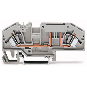 2-draads zekeringsklem; voor platte autozekeringen; met testmogelijkheid; zonder defectindicatie; 6 mm²; CAGE CLAMP®; 6,00 mm²; grijs