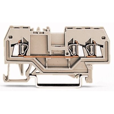 3-draads rijgklem; 1,5 mm²; geschikt voor Ex e II-toepassingen; Markering in het midden; voor draagrail 35 x 15 en 35 x 7,5; CAGE CLAMP®; 1,50 mm²; lichtgrijs