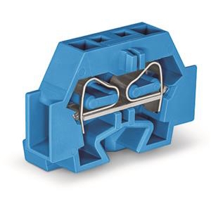 2-draads klem; geschikt voor Ex i-toepassingen; zonder drukknop; met bevestigingsflens; voor schroefbevestiging en soortgelijke bevestigingswijzen; Bevestigingsgat Ø 3,2 mm; 4 mm²; CAGE CLAMP®; 4,00 mm²; blauw