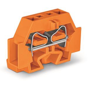 2-draads klem; zonder drukknop; met bevestigingsflens; voor schroefbevestiging en soortgelijke bevestigingswijzen; Bevestigingsgat Ø 3,2 mm; 4 mm²; CAGE CLAMP®; 4,00 mm²; oranje