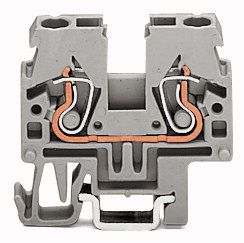 2-draads rijgklem; 2,5 mm²; Markering aan zijkant en in het midden; Voor draagrail 15; CAGE CLAMP®; 2,50 mm²; oranje