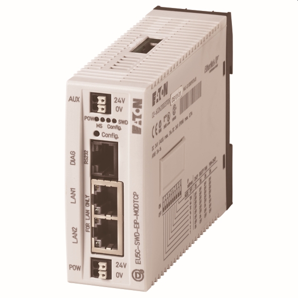 Aansluiting op Ethernet IP - ModbusTCP als Slave (EU5C-SWD-EIP-MODTCP)