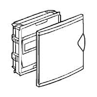 Inbouwverdeelkast - 1 rij - 6 + 2 modules - met witte isolerende deur RAL 9010 - IP 40 - IK 07 - klasse II - afmetingen 213 x 205 x 71 mm