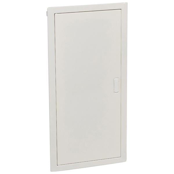 Inbouwverdeelkast - 12 modules per rij - 4 rijen - 48 + 8 modules - met witte extra vlakke metalen deur RAL 9010 - IP 40/IK 07 - klasse II - 680 x 330 x 86 mm