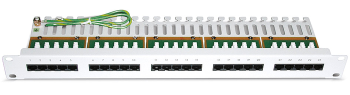 Telefoniepaneel CU 25/4 met 25x RJ45 modules Cat.3 lichtgrijs