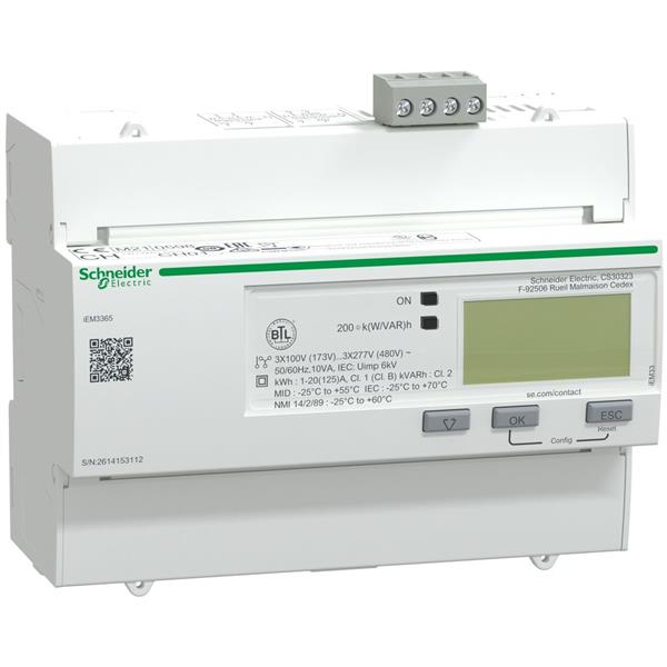 iEM3365 energiemeter - 125 A - BACnet - 1 digitale in- en uitgang - multitarief