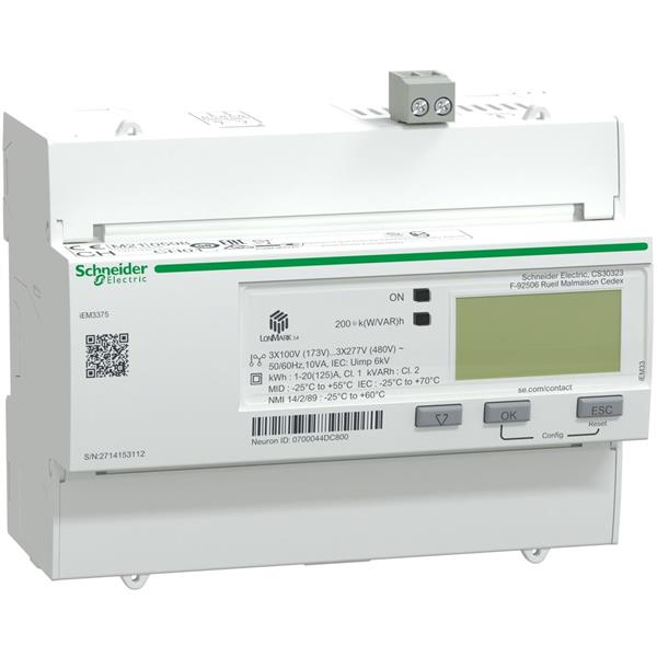 iEM3375 energiemeter - 125 A - LON - 1 digitale ingang - multitarief