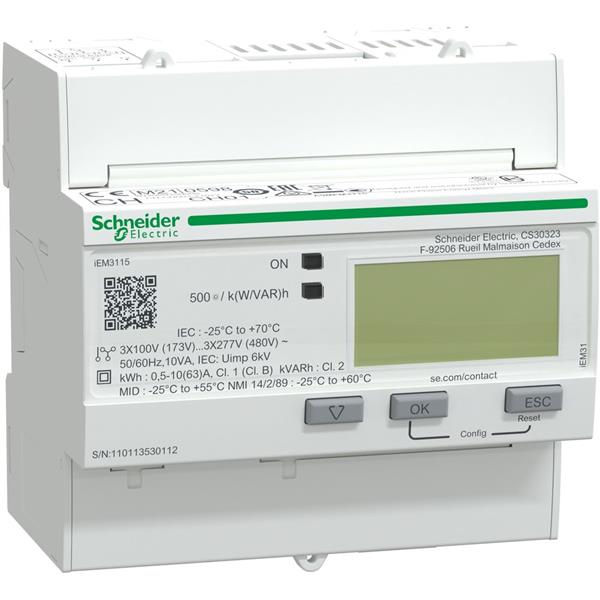 iEM3115 energiemeter 3F - 63 A - 2 digitale I - verschillende tarieven