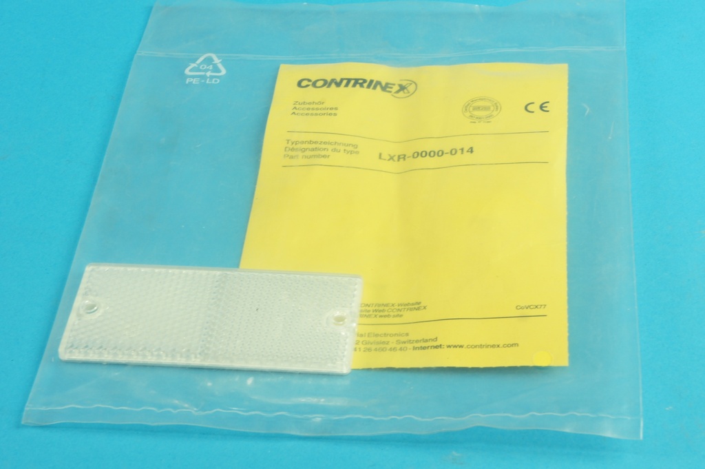 Contrinex LXR-0000-014 622 000 049 rectangular reflector, 40 x 90 mm with 2 mounting holes