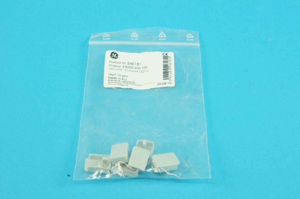 GE 546181 EK000.200.100 endcap EK2/10 for 2-phase busbars 10 mm² (set of 6)