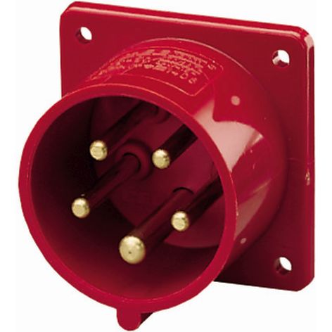 Toestelcontactstop inbouw 16A 5P 6H 400V rood IP44