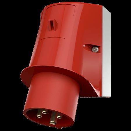 Wandtoestelcontactstop 16A 4P 6H 400V rood IP44