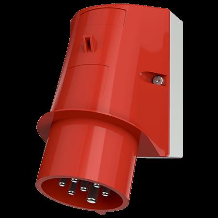 Toestelcontactstop 32A 7P 6H 400V rood IP44, hittebestendig, vernikkelde contact