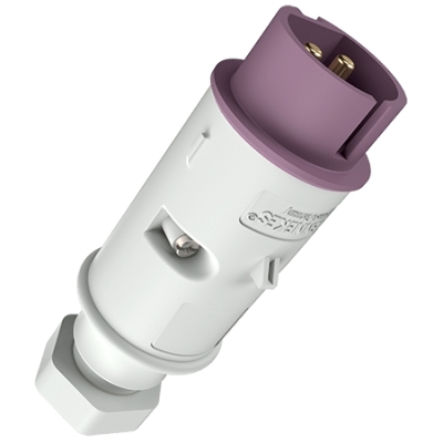 Contactstop 16A 2P 20-25V violet IP44, met wartel