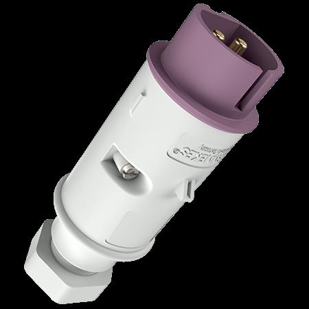 Contactstop 32A 2P 20-25V violet IP44, met wartel