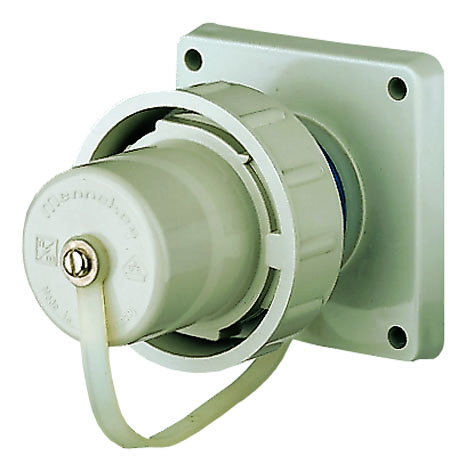 Toestelcontactstop SCHUKO 16A 2P+A 230V IP68, bajonetring + afdichtkap aan band