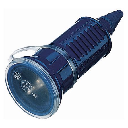 Koppelcontactstop SCHUKO 16A 2P+A 230V blauw, met afdichtkap