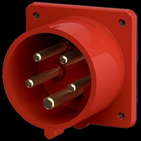 Toestelcontactstop 16A 5P 6H 400V rood IP44