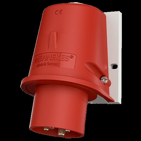 Wandtoestelcontactstop 16A 4P 6H 400V rood IP44 zonder klapdeksel