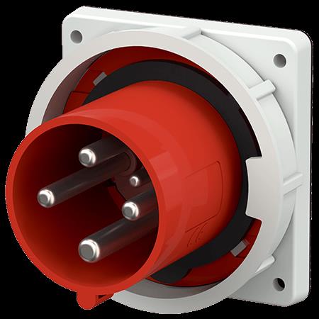 Toestelcontactstop inbouw 63A 5P 6H 400V rood IP67, hittebestendig