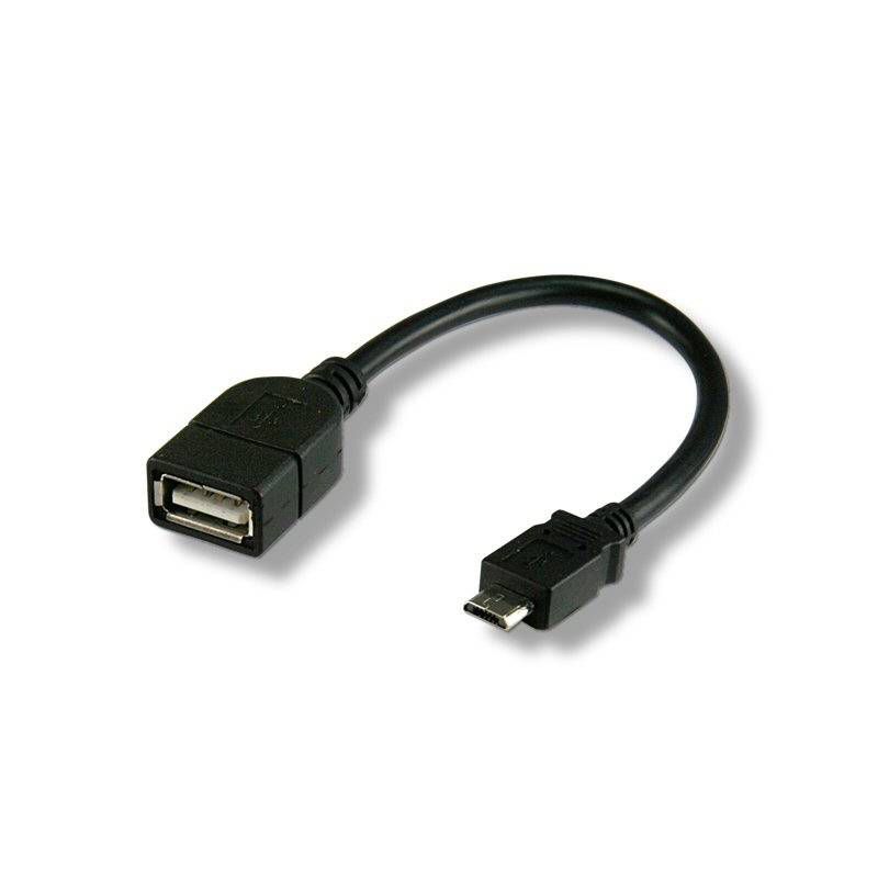 Techly USB2.0 OTG A F/Micro B M cable 0.2m