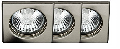 Recessed Lamp (Square Fixed 3-Pack) 3xGU10 50W - Satin Chrome