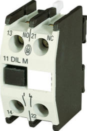 Moeller/Klockner Moeller 11DILM Auxiliary contact block switch 1 NO + 1NC contacts 16A, AC-15: 6/4/1.5 A @ 220-230-240/380-400-415/500 VAC