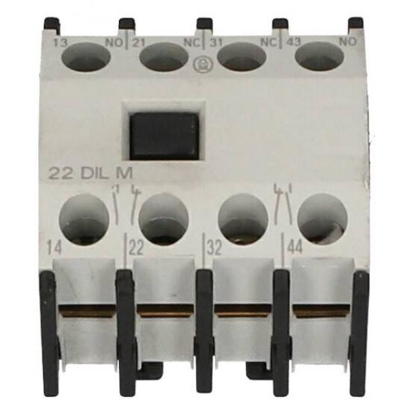 Moeller/Klockner Moeller 22DILM Auxiliary contact block switch 2 NO + 2NC contacts 16A, AC-11: 6/4/1.5 A @ 220-240/380-415/500 VAC