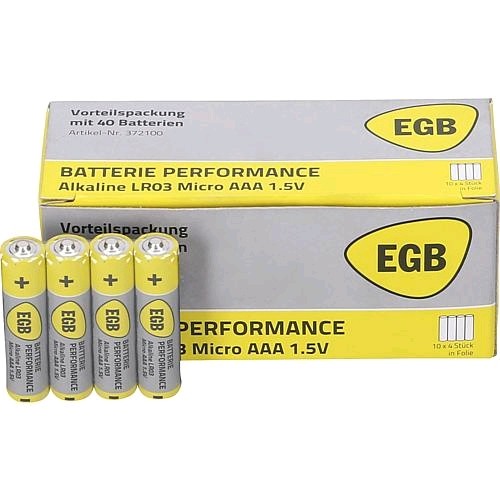 EGB-batterij Alkaline AA LR03 Performance voordeelpakket van 40 stuks