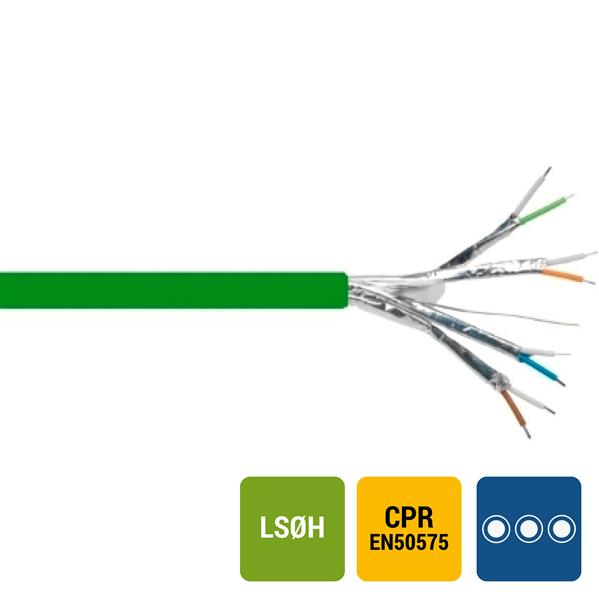 TPGF telefonie LS0H afgeschermd per paar binnen 150V Cca s1d2a1 groen 2X2X0,6mm