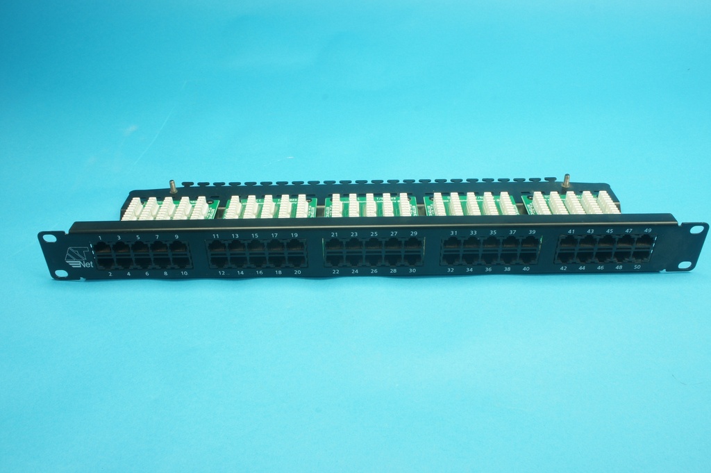 ATNET patch panel CAT 3 RJ45 1U 19" 50 ports black