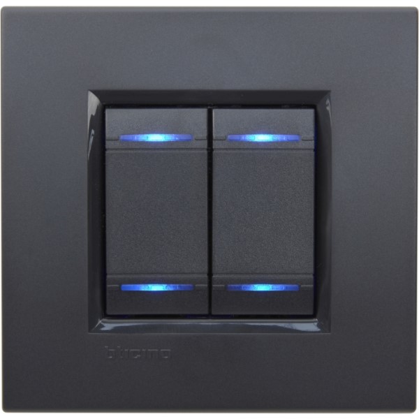 Schakelaar 4-toets, serie Bticino Living.Light-Black RGB