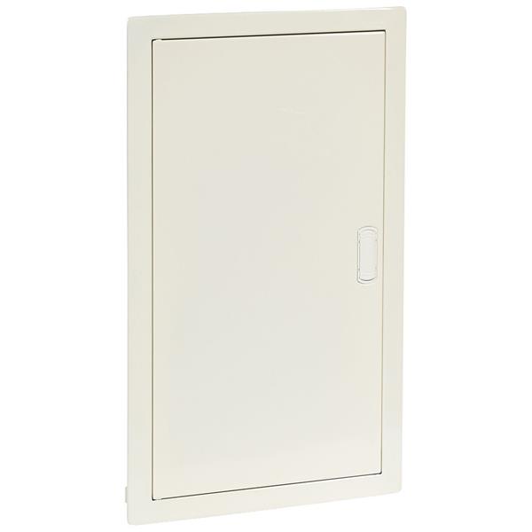 Inbouwverdeelkast - 12 modules per rij - 3 rijen - 36 + 6 modules - met witte extra vlakke metalen deur RAL 9010 - IP 40/IK 07 - klasse II - 555 x 330 x 86 mm