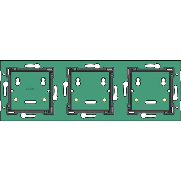 Home Control 3-voudige muurprint horizontaal: centerafstand 71mm