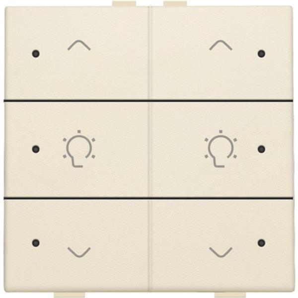 Home Control 2-voudige bediening dimmer met 6-voudige toets+led, Original crème