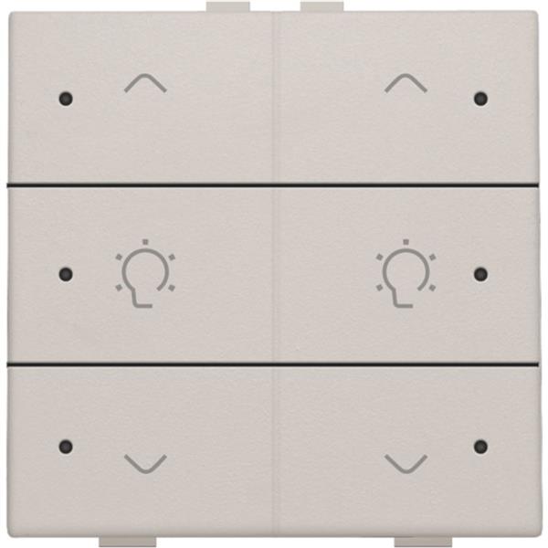 Home Control 2-voudige bediening dimmer met 6-voudige toets+led, lichtgrijs