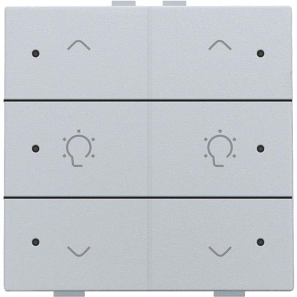 Home Control 2-voudige bediening dimmer met 6-voudige toets+led, sterling