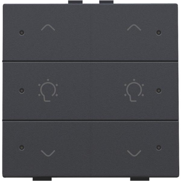 Home Control 2-voudige bediening dimmer met 6-voudige toets+led, antraciet