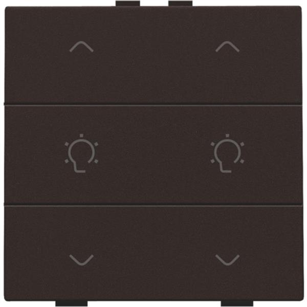 Home Control 2-voudige bediening dimmer met 6-voudige toets, bruin